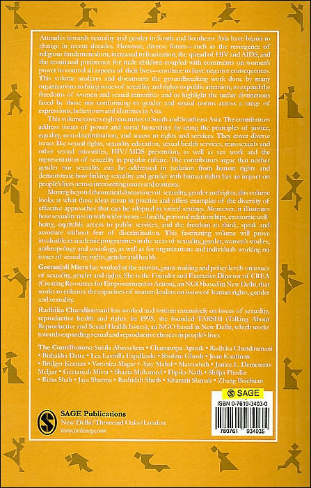 Sexuality, Gender and Rights: Exploring Theory and Practice in South and Southeast Asia