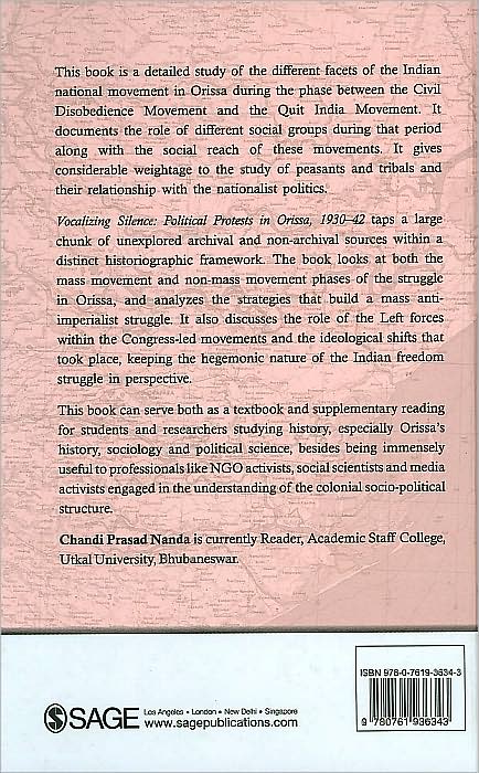 Vocalizing Silence: Political Protests in Orissa, 1930-42