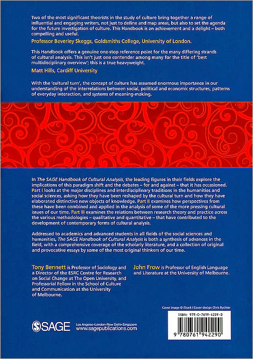 The SAGE Handbook of Cultural Analysis