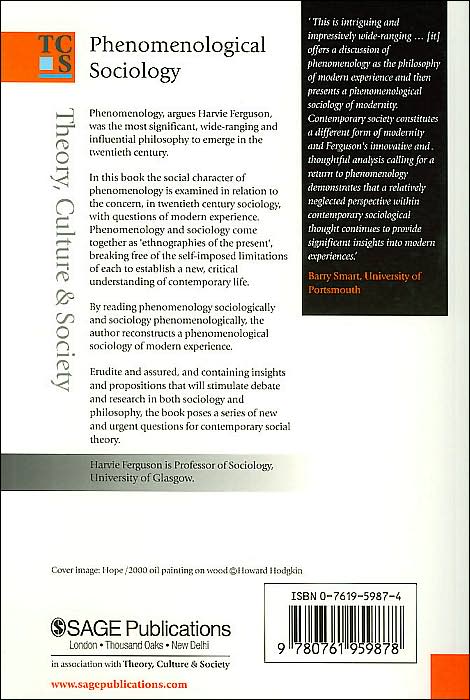 Phenomenological Sociology: Experience and Insight in Modern Society