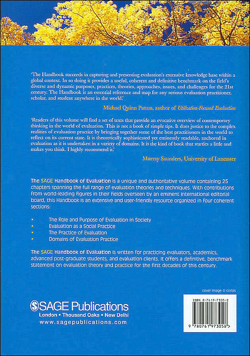 The SAGE Handbook of Evaluation