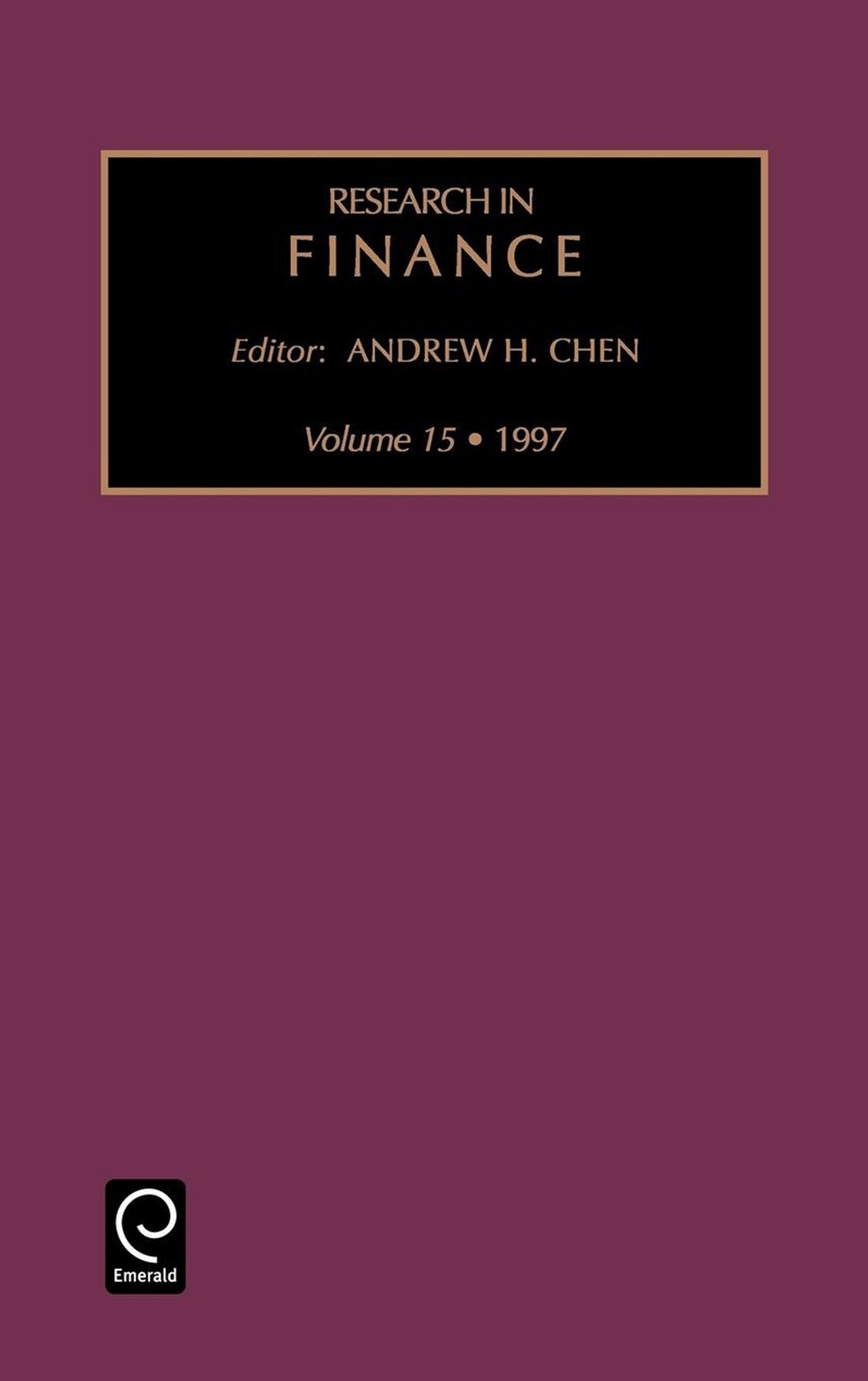 Research in Finance, Volume 15
