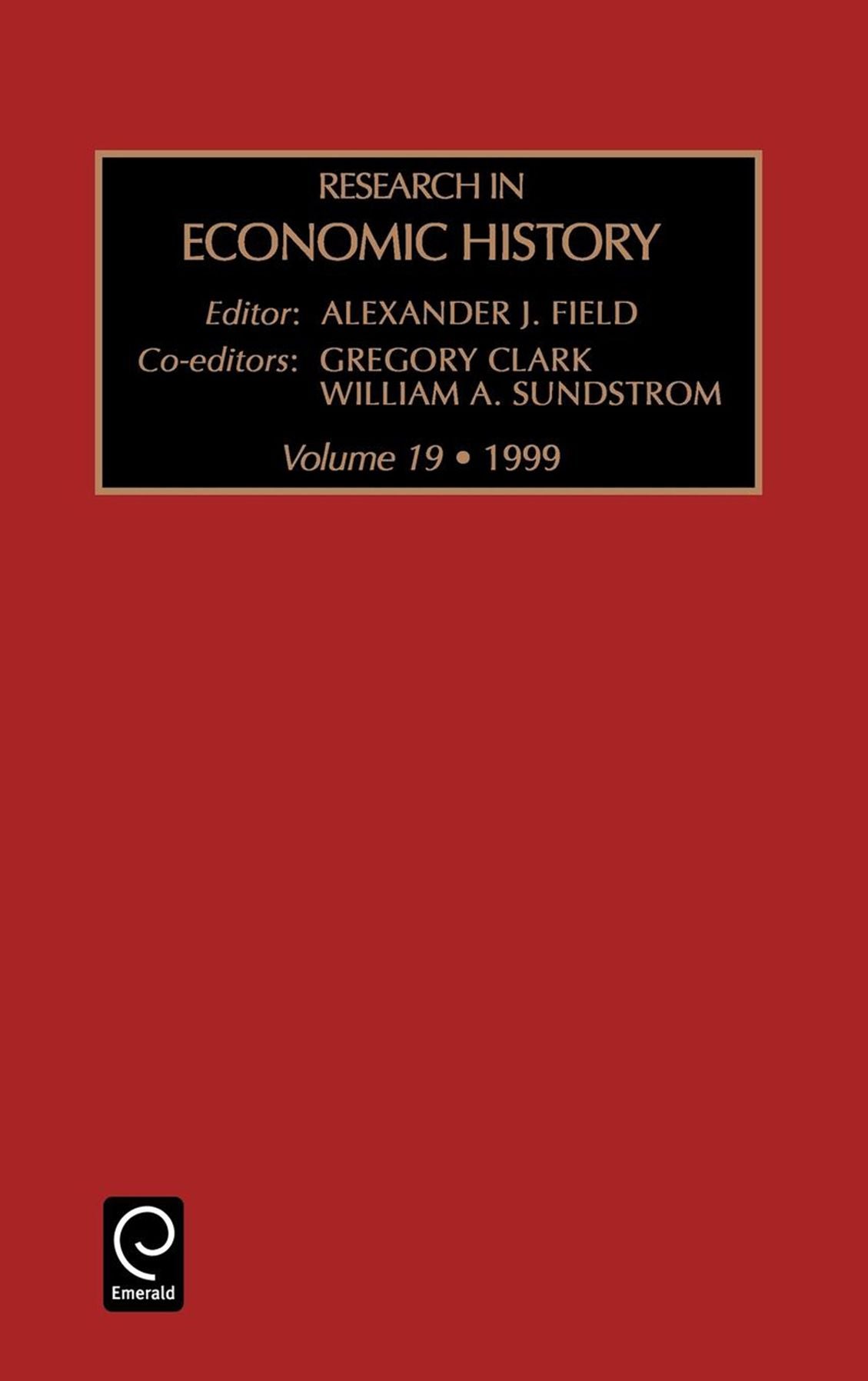 Research in Economic History, Volume 19