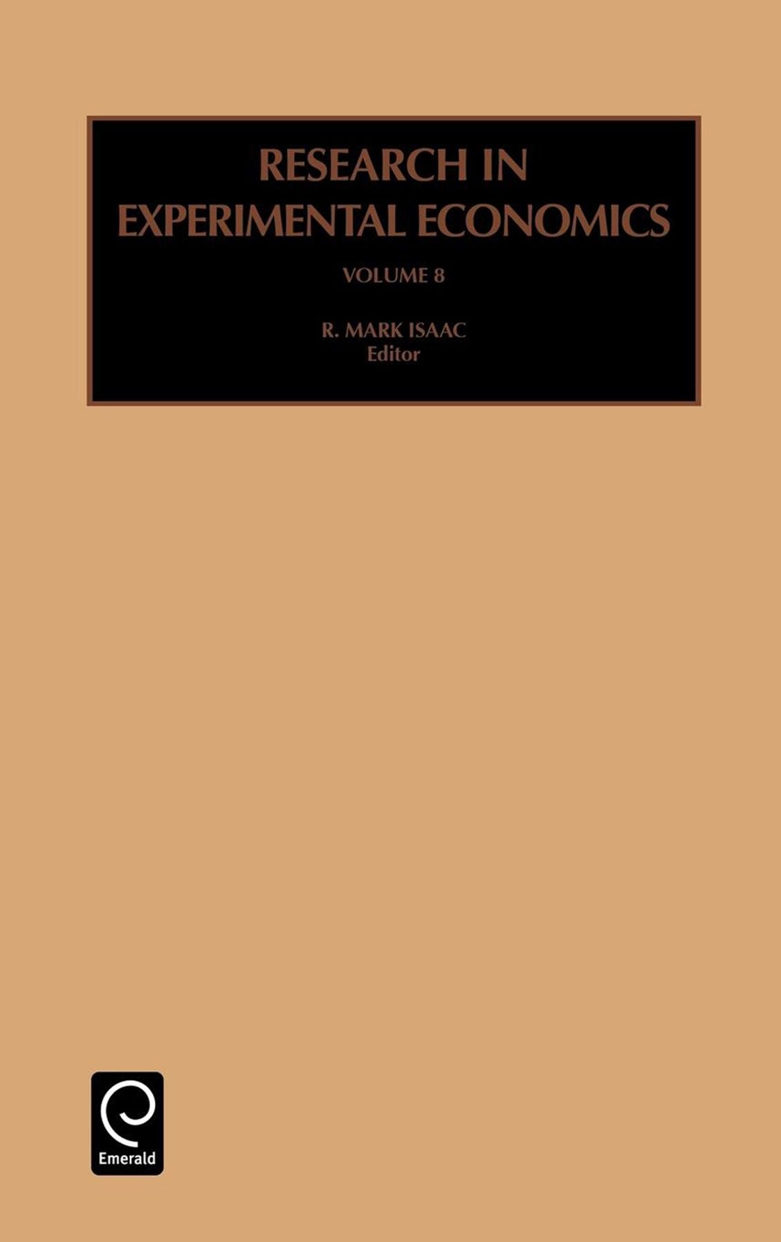 Research in Experimental Economics, Volume 8