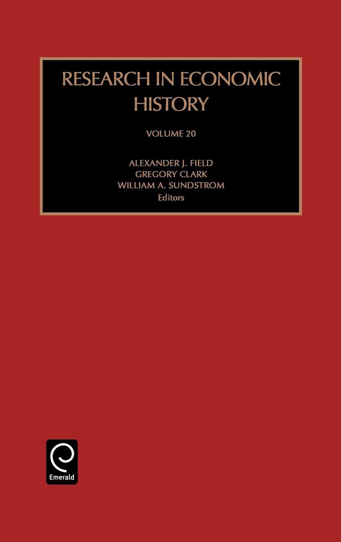 Research in Economic History, Volume 20