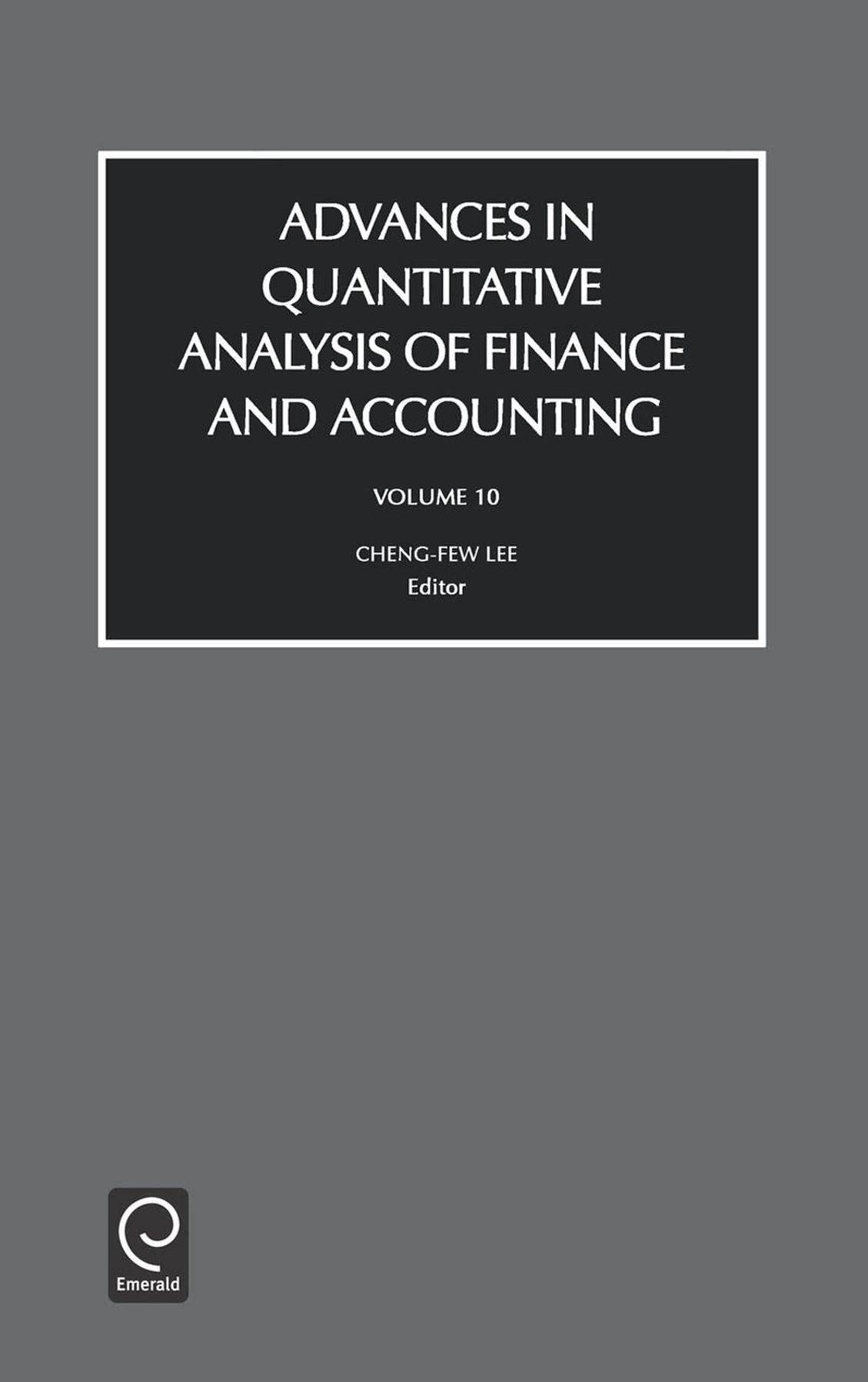 Advances in Quantitive Analysis of Finance and Accounting