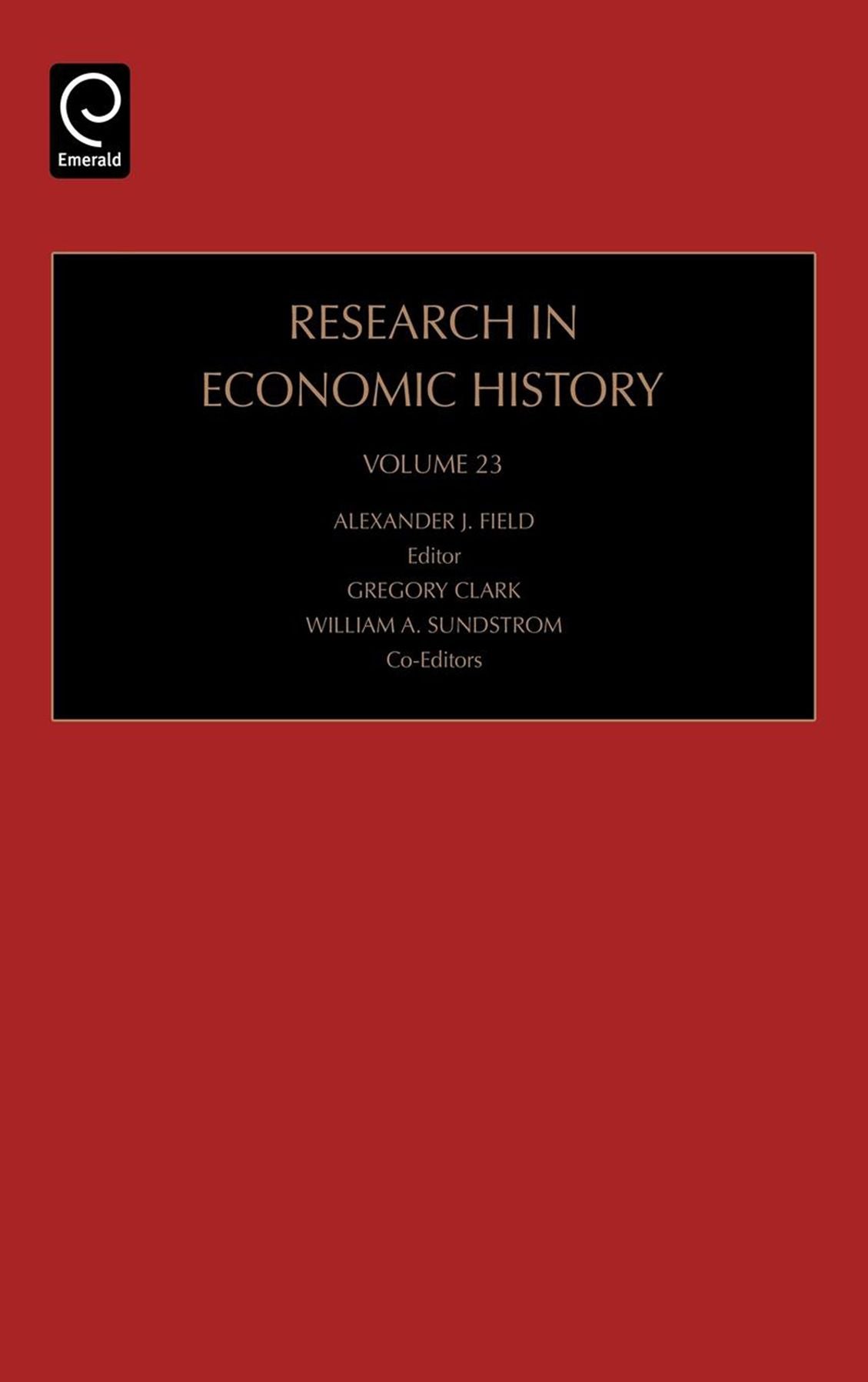 Research in Economic History, Volume 23