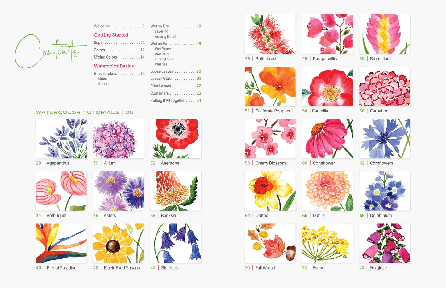 Watercolor the Easy Way Flowers: Step-by-Step Tutorials for 50 Flowers, Wreaths, and Bouquets
