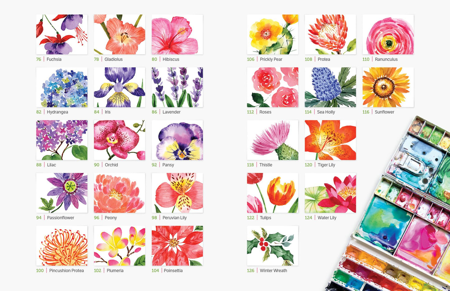Watercolor the Easy Way Flowers: Step-by-Step Tutorials for 50 Flowers, Wreaths, and Bouquets