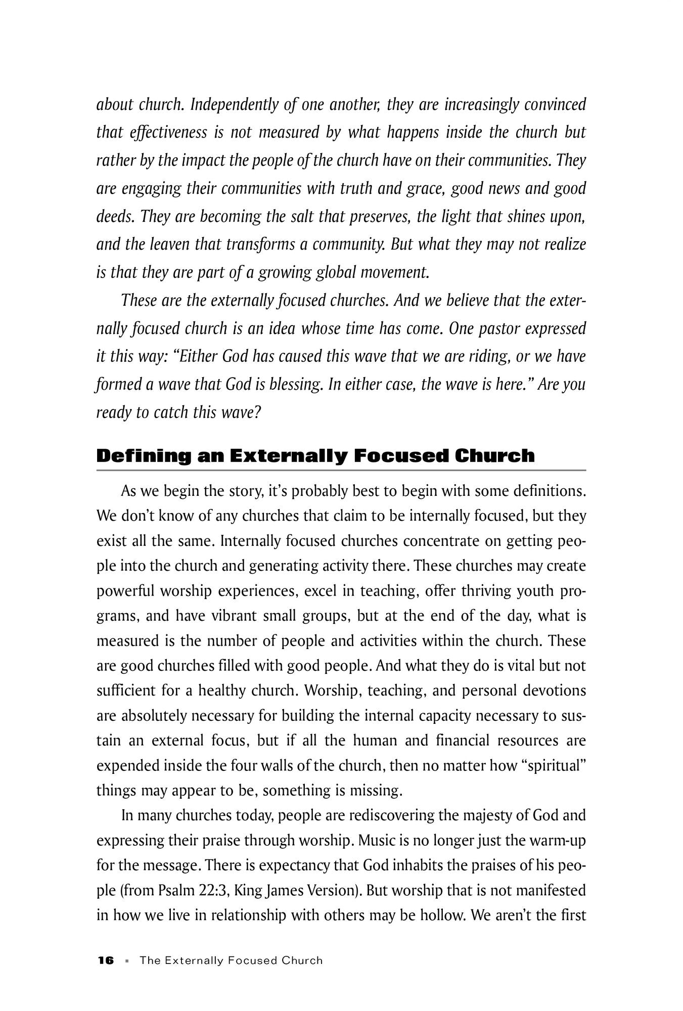 The Externally Focused Church