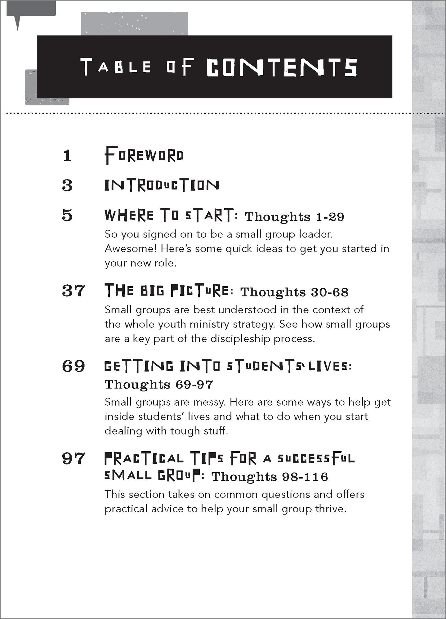 99 Thoughts for Small Group Leaders: Tips for Rookies & Veterans on Leading Youth Ministry Small Groups