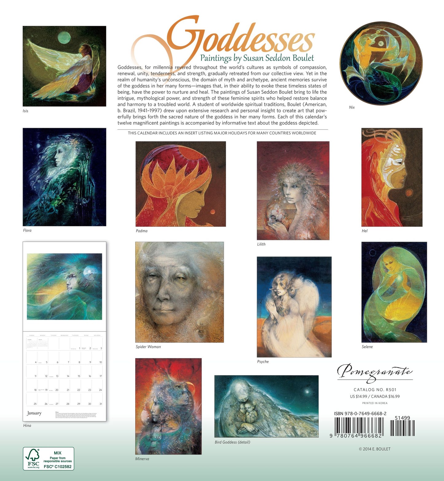 Goddesses 2015 Calendar