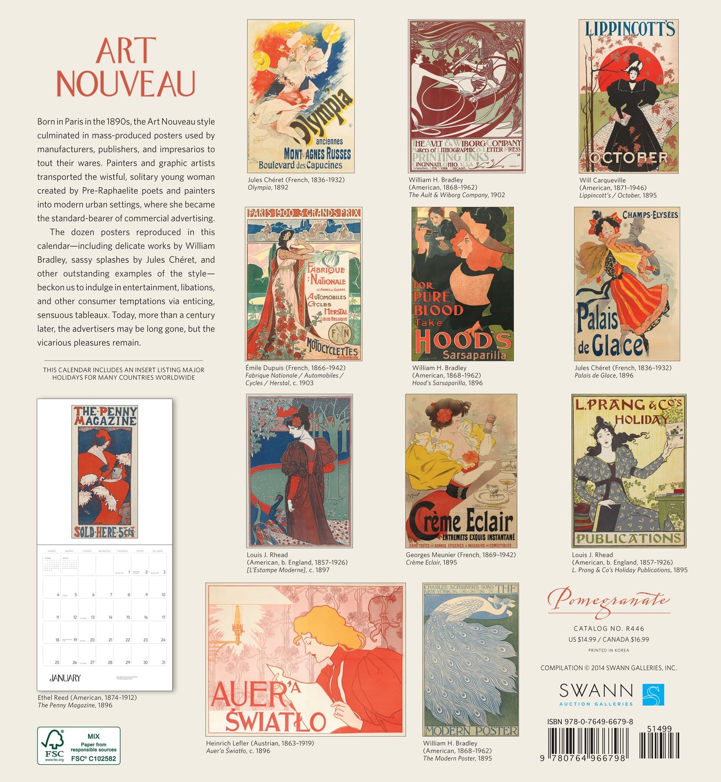 Art Nouveau 2015 Calendar