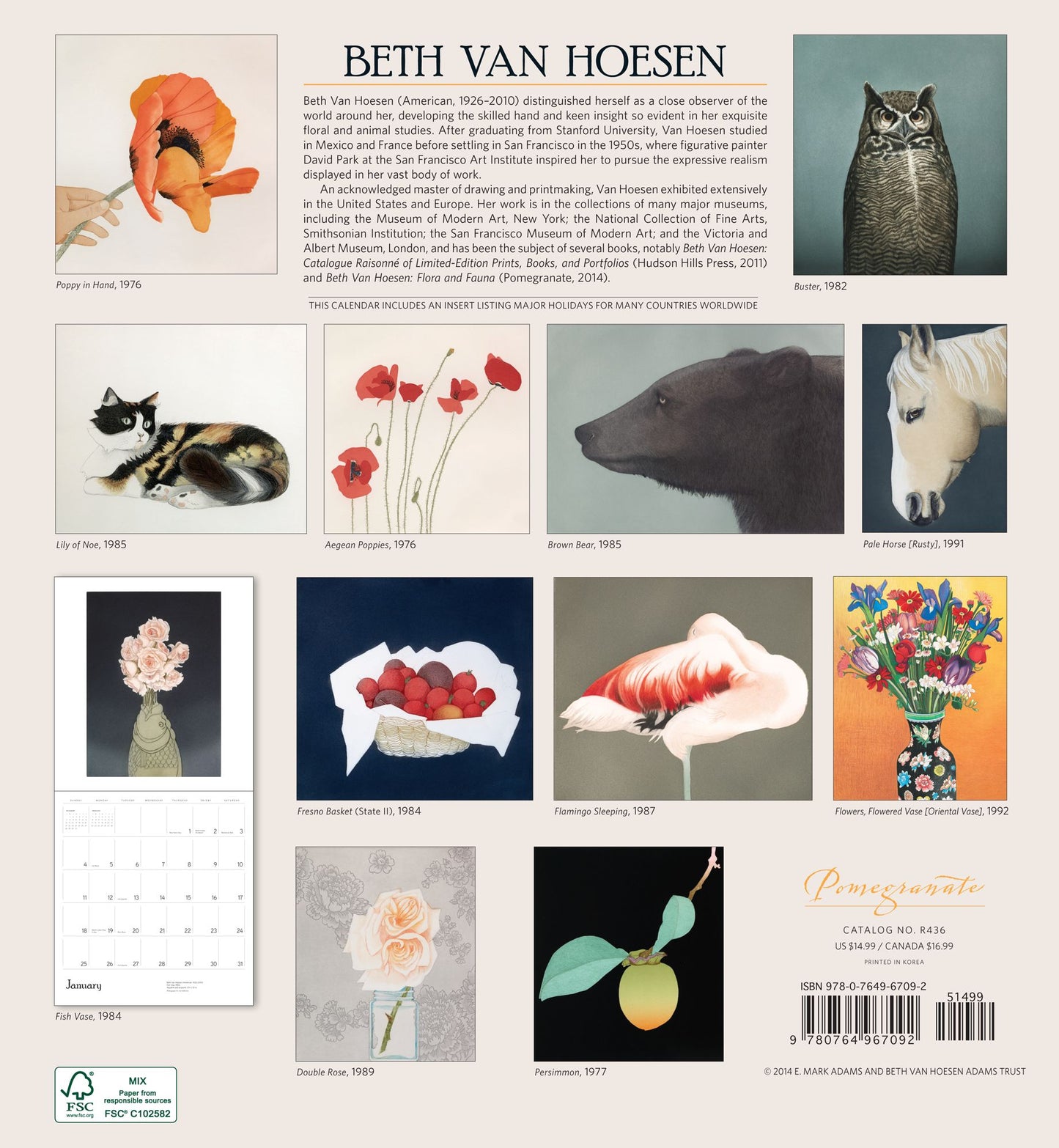 Beth Van Hoesen 2015 Calendar