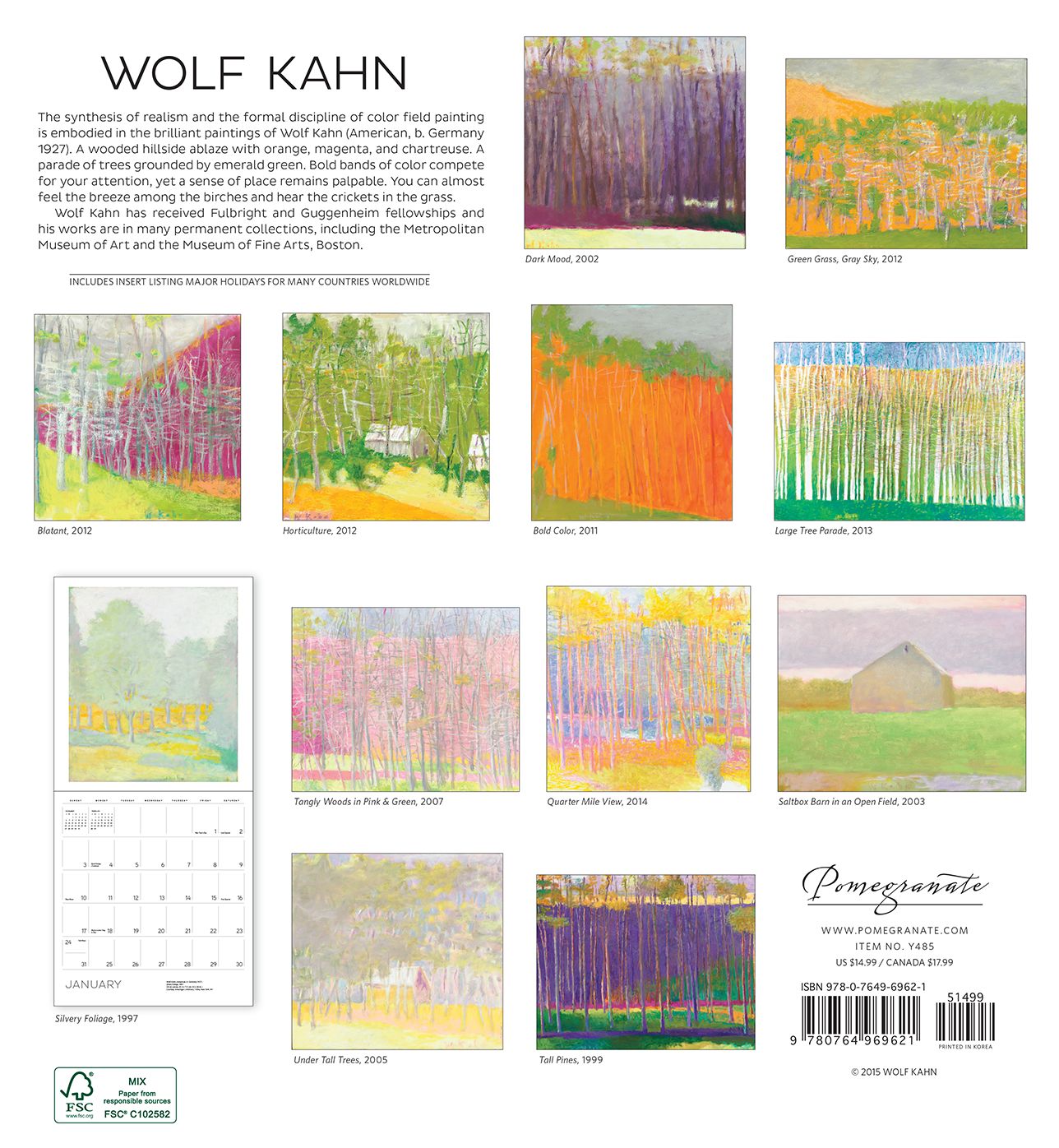 2016 Wolf Kahn Wall Calendar
