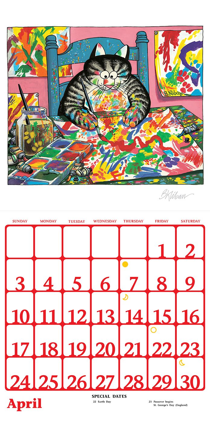2016 Kliban Cat Sticker Calendar