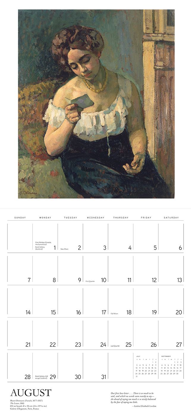 2016 The Reading Woman Wall Calendar