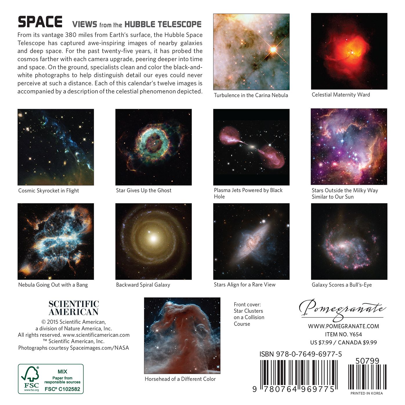 2016 Space Views From Hubble Mini Wall Calendar