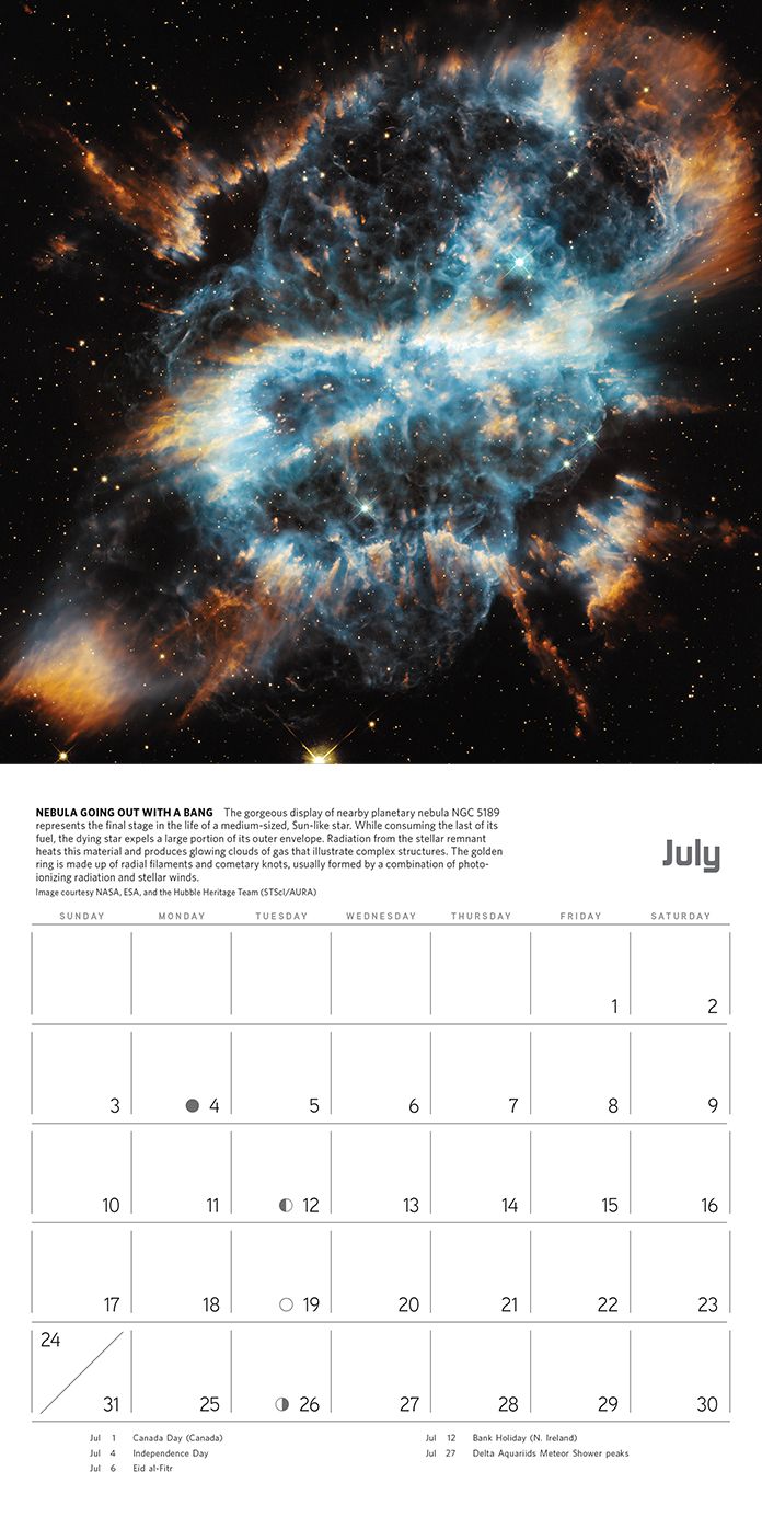 2016 Space Views From Hubble Mini Wall Calendar