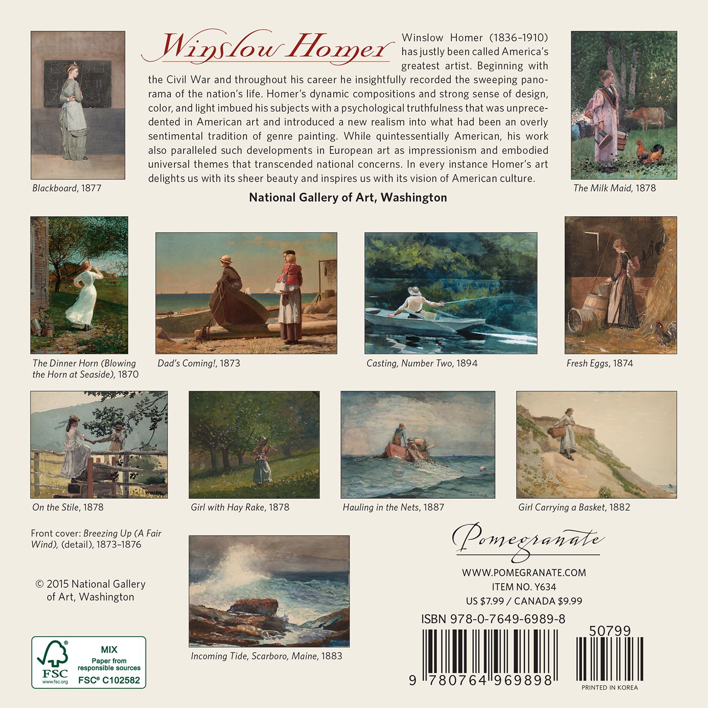 2016 Winslow Homer Mini Wall Calendar