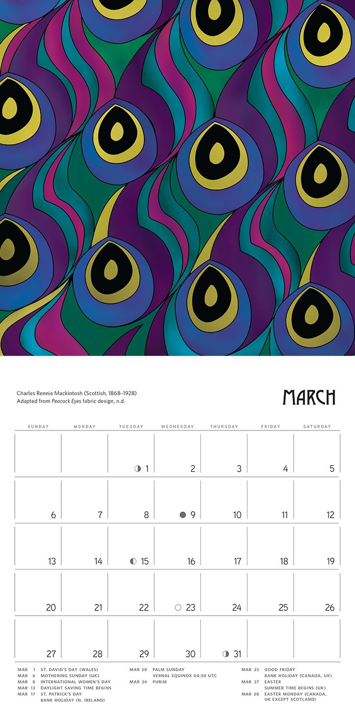 2016 Mackintosh Decorative Designs Mini Wall Calendar