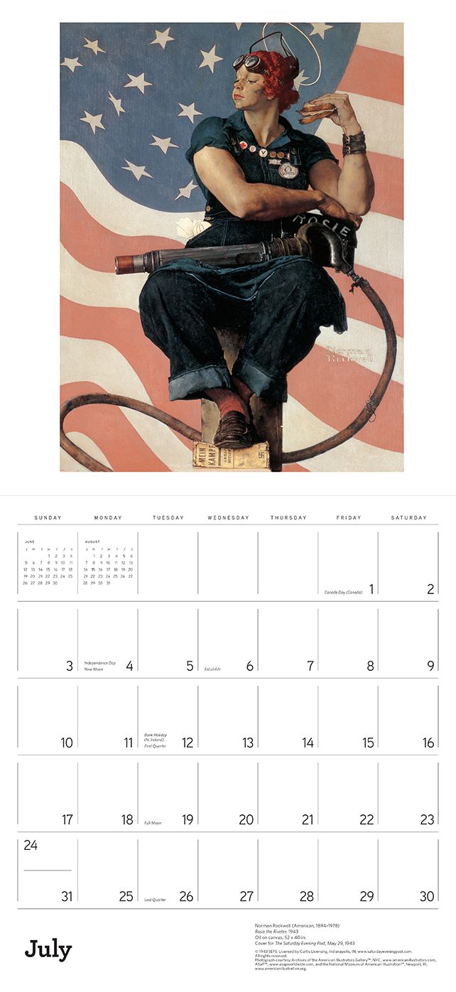 2016 Norman Rockwell Saturday Evening Wall Calendar
