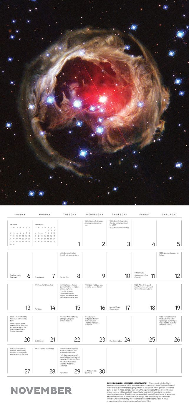 2016 Space Views From Hubble Wall Calendar