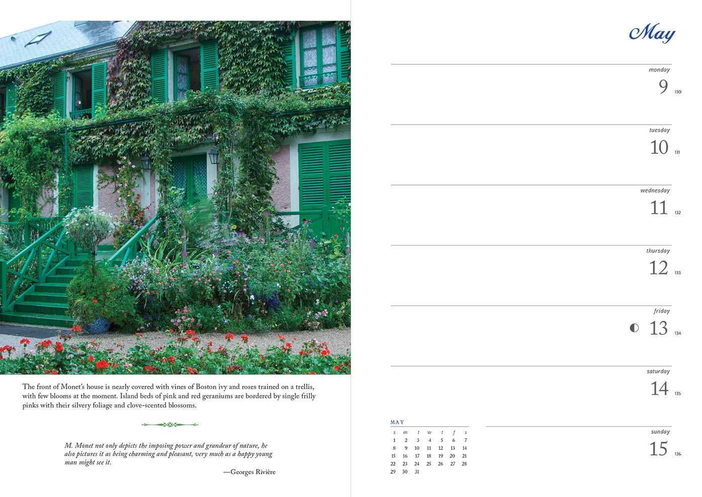2016 Monets Passion The Gardens At Giverny Engagement Calendar