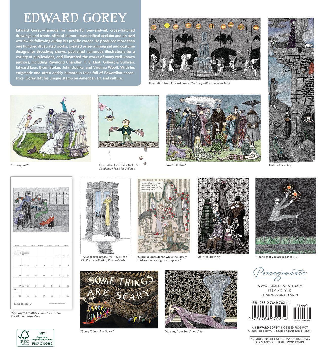 2016 Edward Gorey Wall Calendar