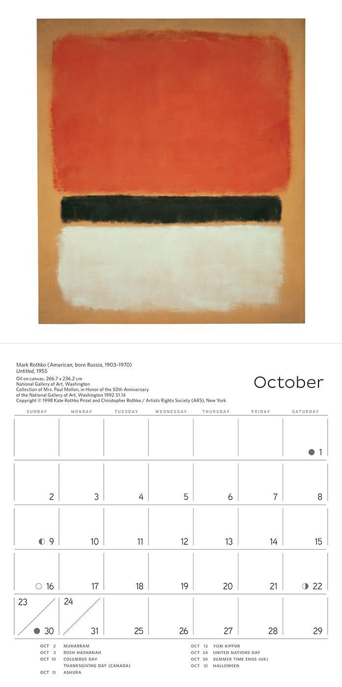 2016 Rothko Mini Wall Calendar
