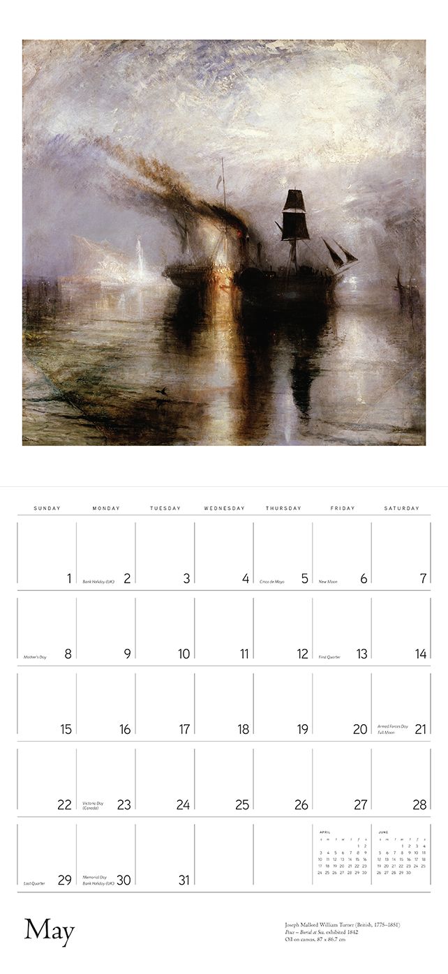 2016 J.M.W. Turner Wall Calendar