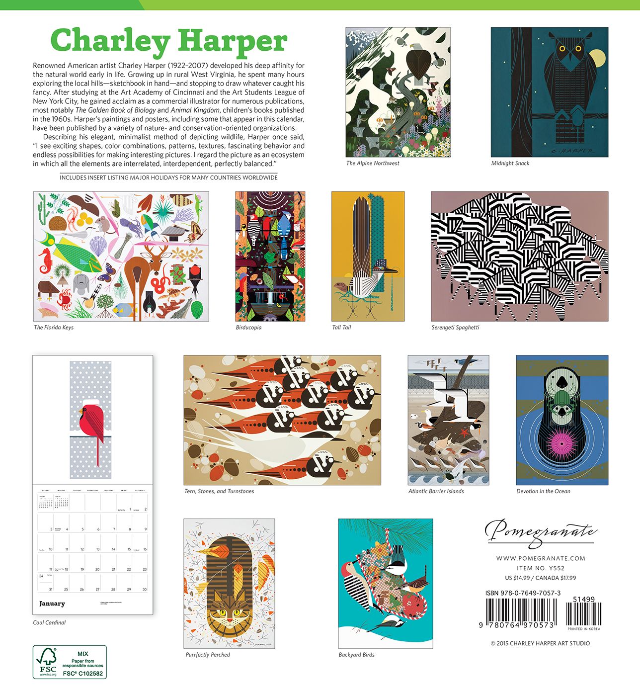 2016 Charley Harper Wall Calendar