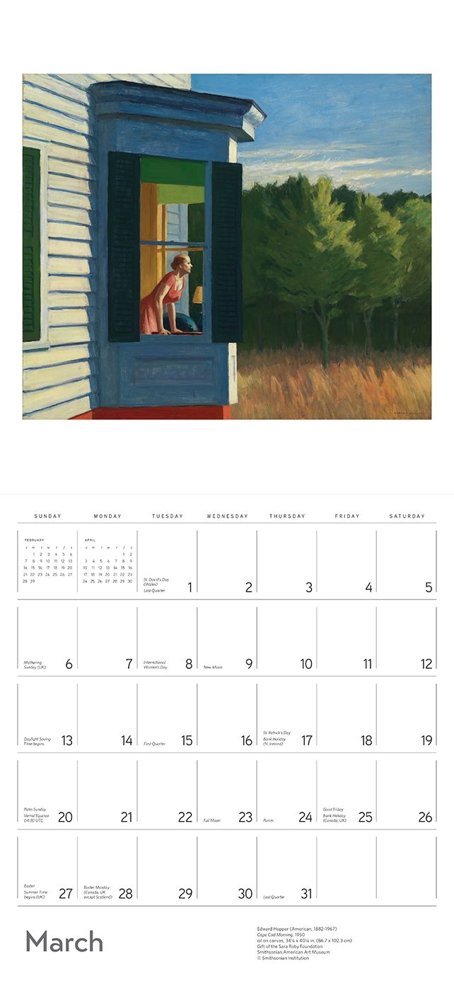 2016 Edward Hopper Wall Calendar