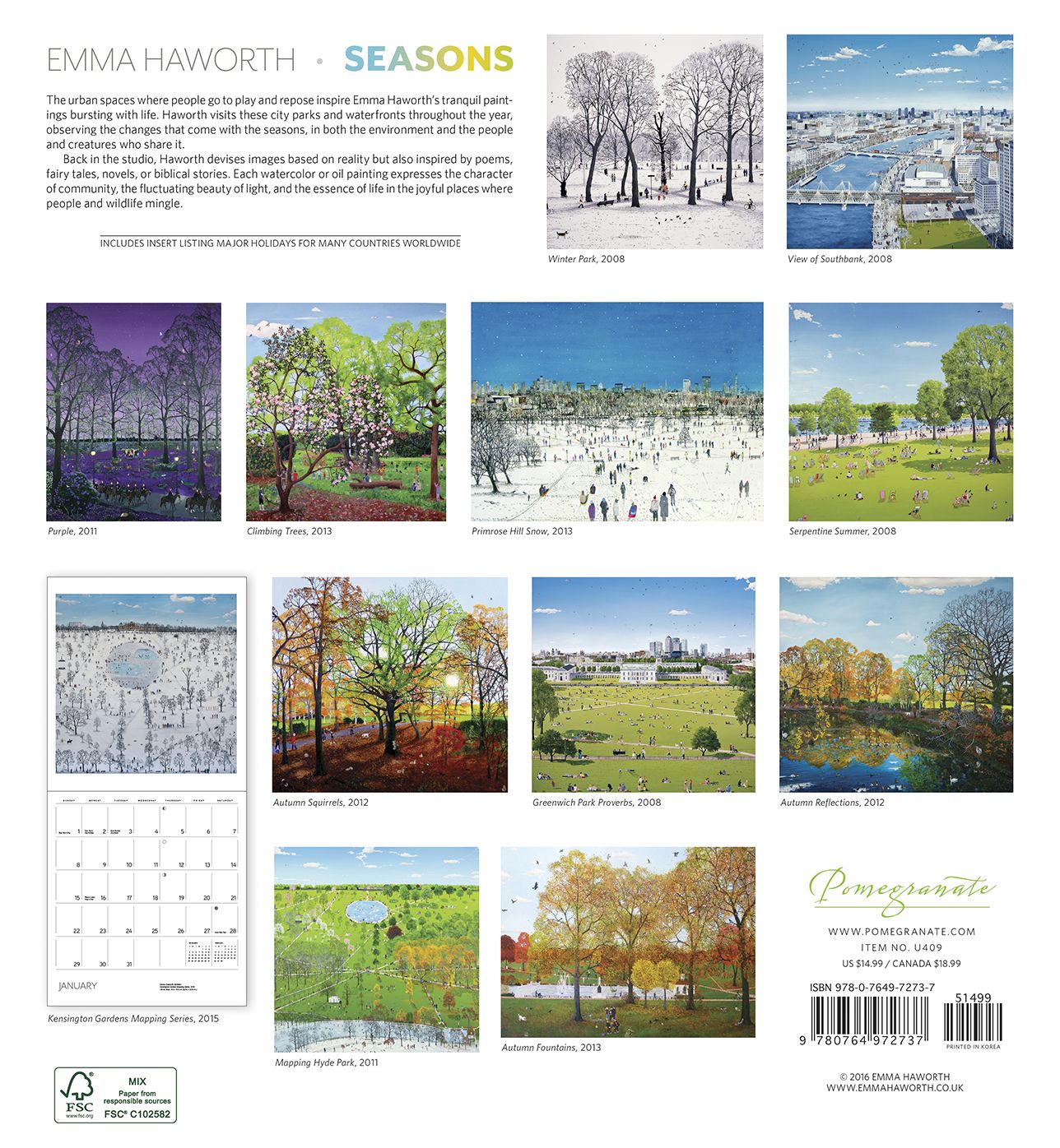 2017 Emma Haworth: Seasons Wall Calendar