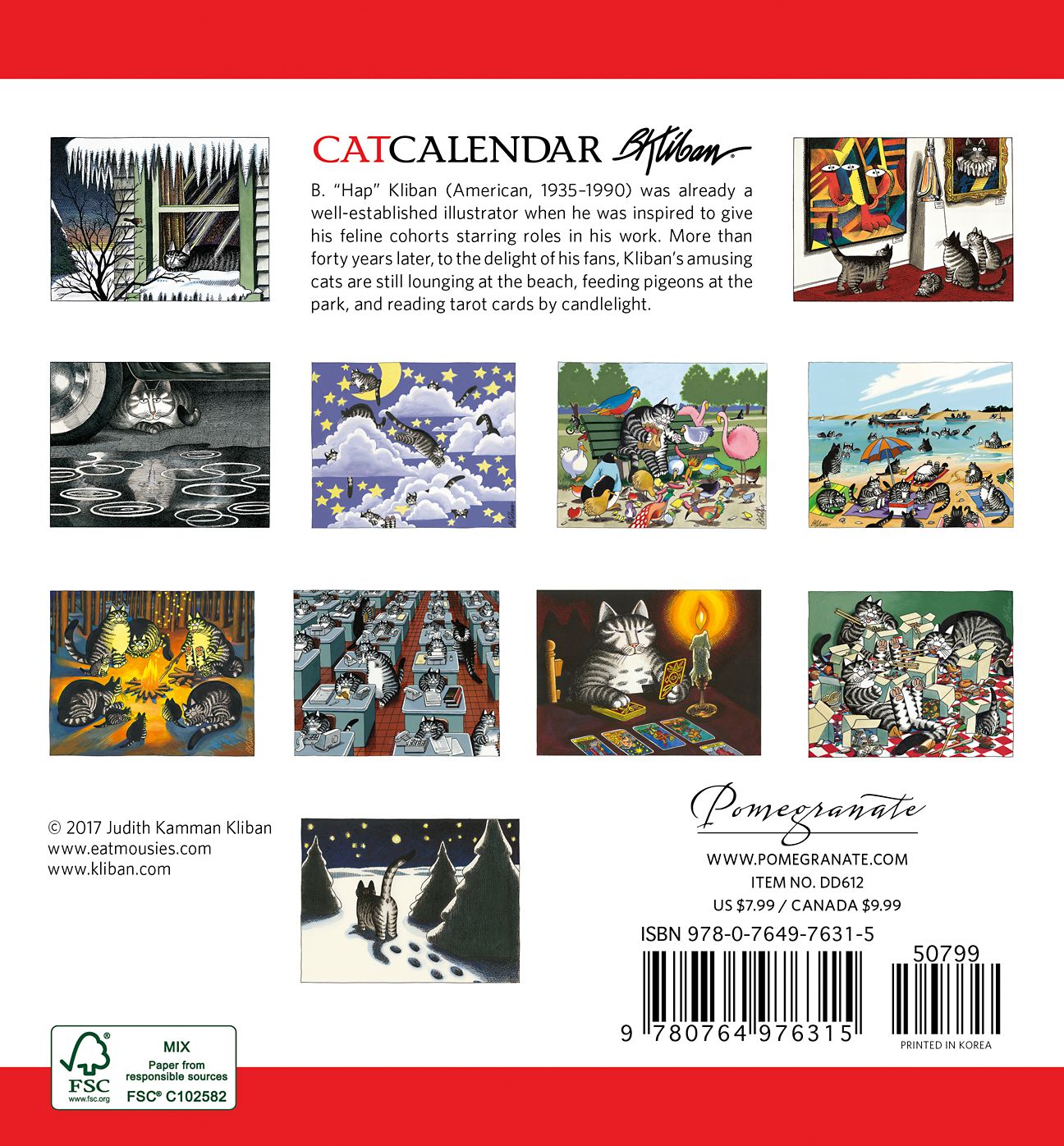 2018 B. Kliban: CatCalendar Mini Wall Calendar