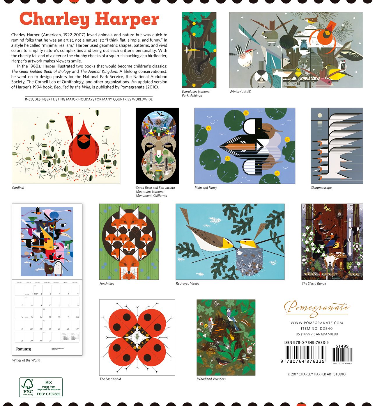 2018 Charley Harper WALL CALENDAR