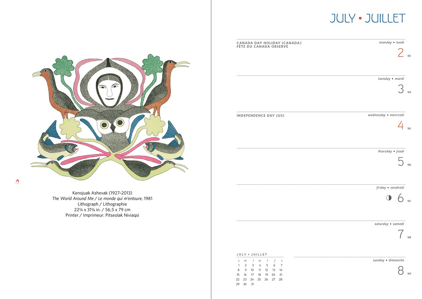 2018 Inuit Art: Cape Dorset ENGAGEMENT CALENDAR