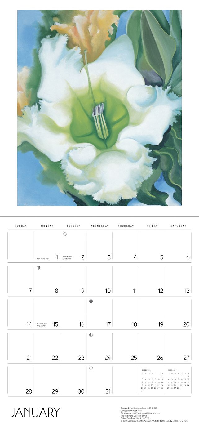 2018 Georgia OKeeffe WALL CALENDAR
