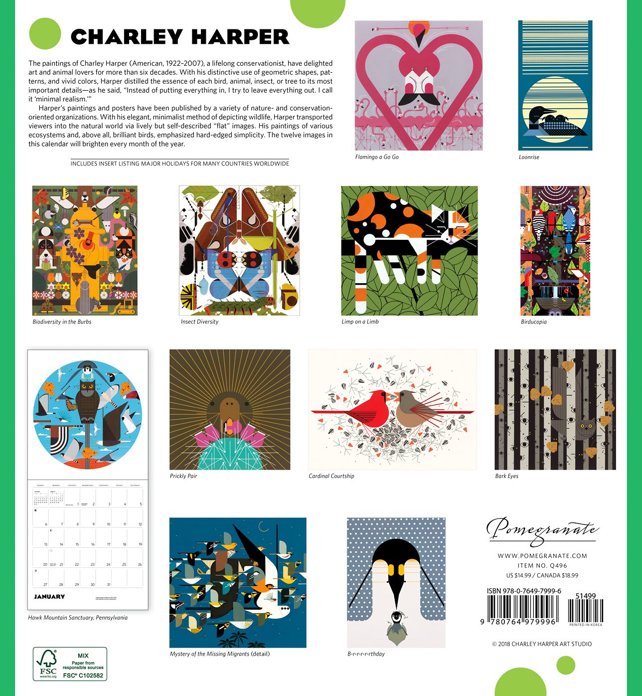 Charley Harper 2019 Wall Calendar
