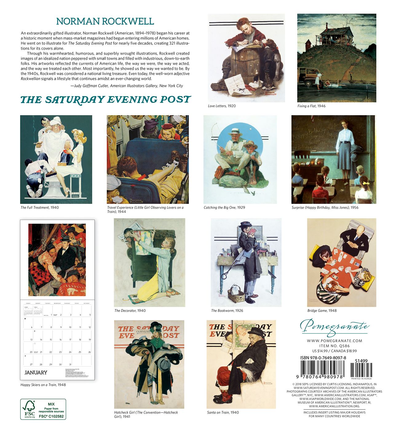 Norman Rockwell 2019 Wall Calendar