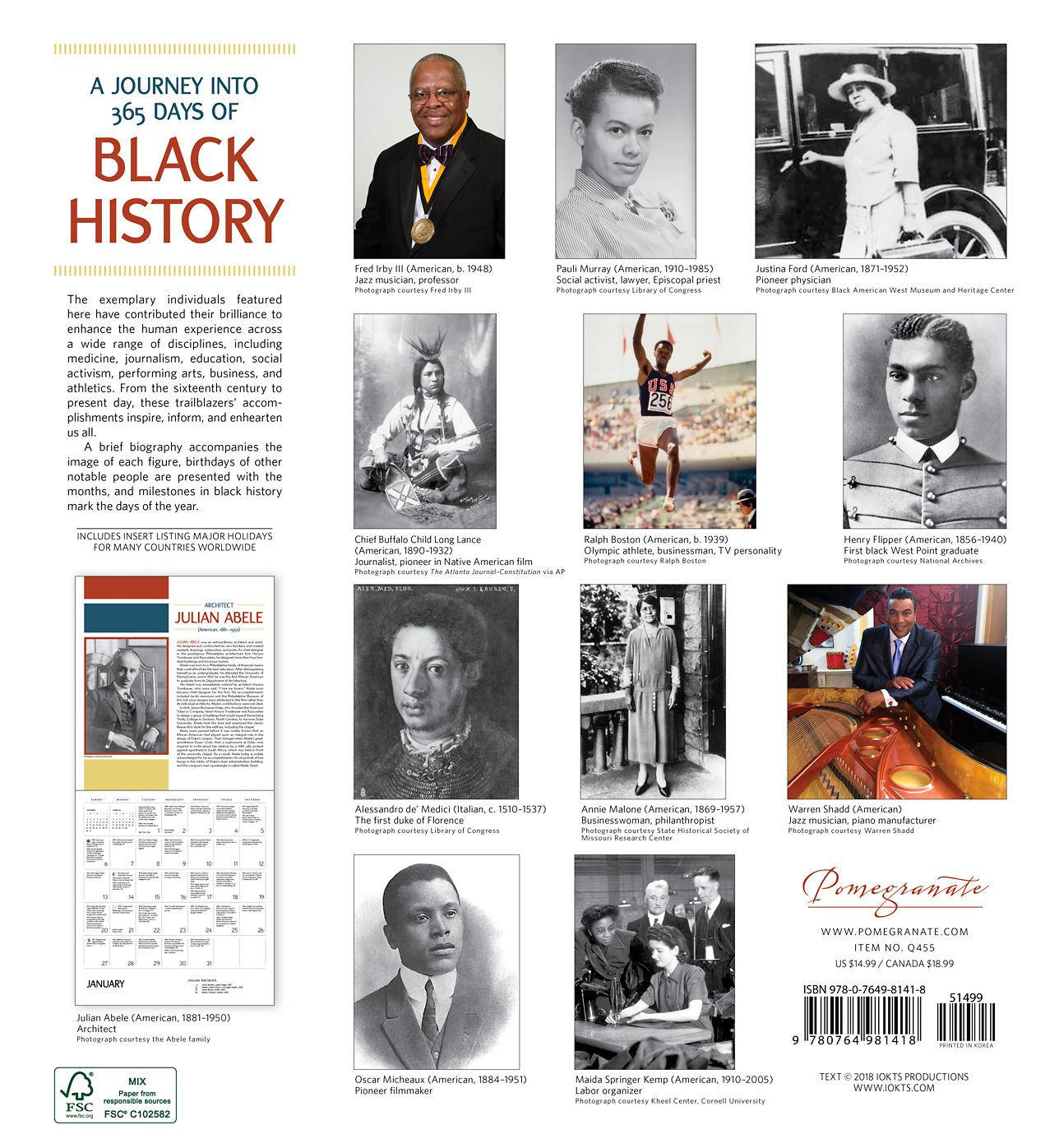 A Journey Into 365 Days of Black History 2019 Wall Calendar