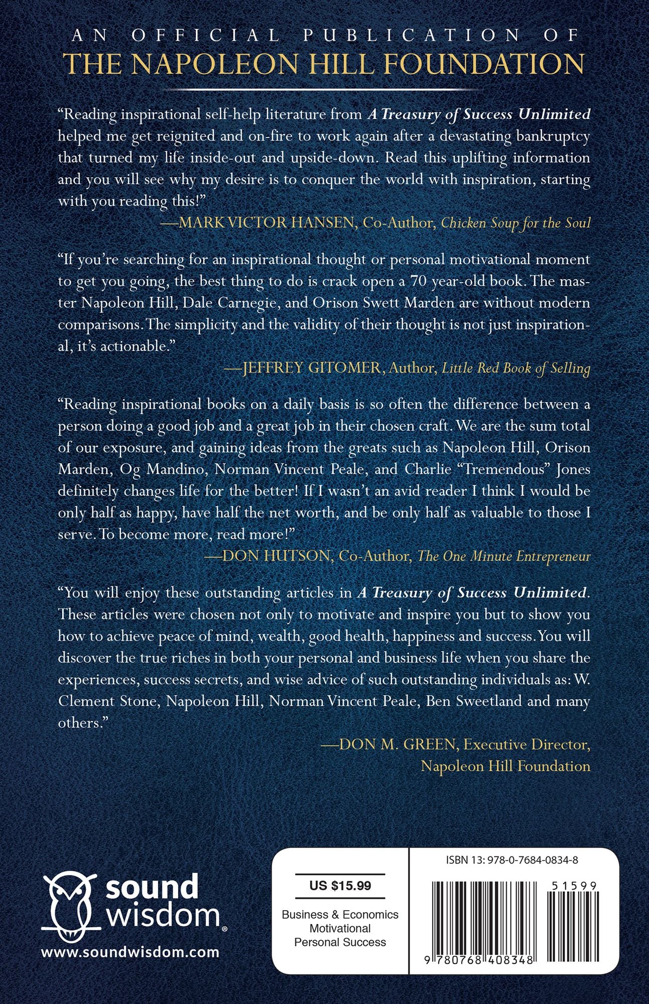 A Treasury of Success Unlimited: An Official Publication of The Napoleon Hill Foundation