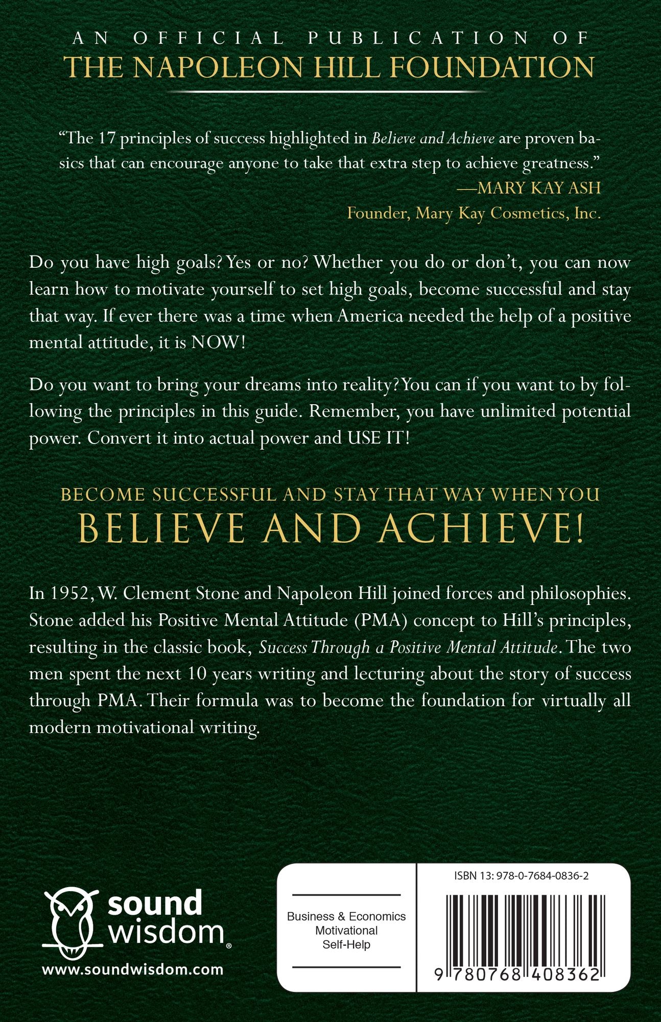 W. Clement Stone's Believe and Achieve: 17 Principles of Success