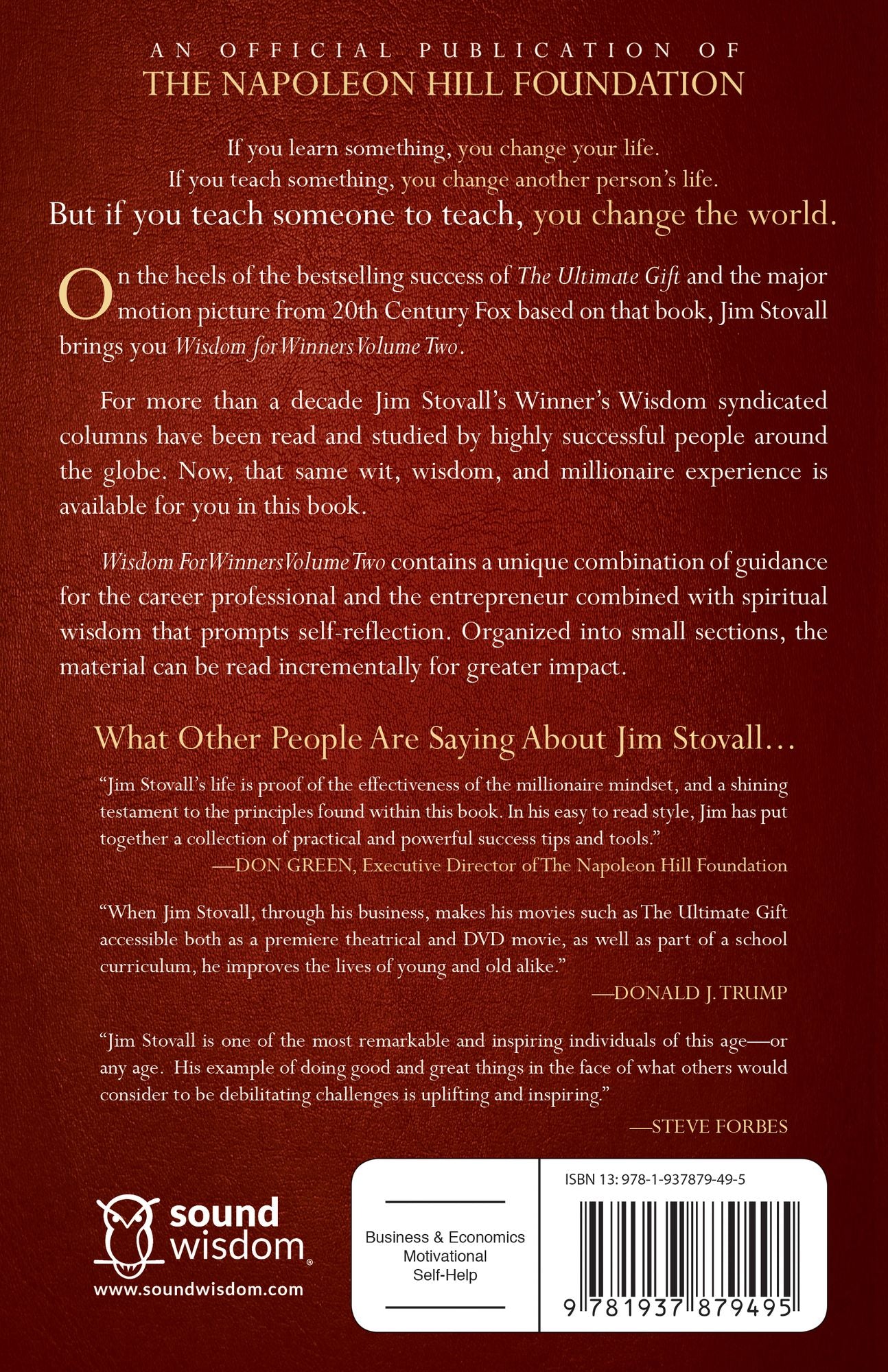 Wisdom For Winners Volume Two: An Official Publication of the Napoleon Hill Foundation