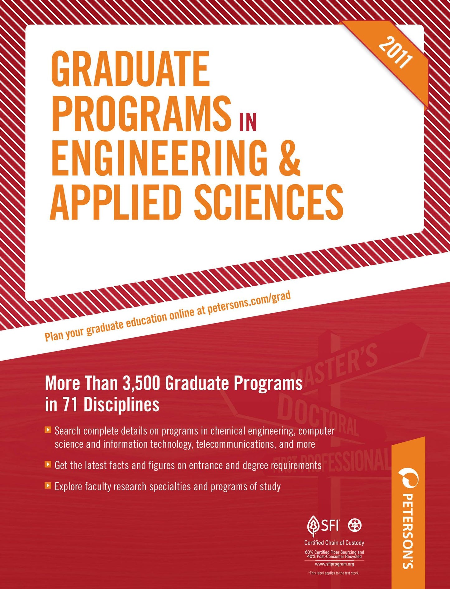 Peterson's Graduate Programs in Engineering & Applied Sciences, Aerospace/Aeronautical Engineering, Agricultural Engineering & Bioengineering, and Architectural Engineering 2011: Sections 1-4 of 20