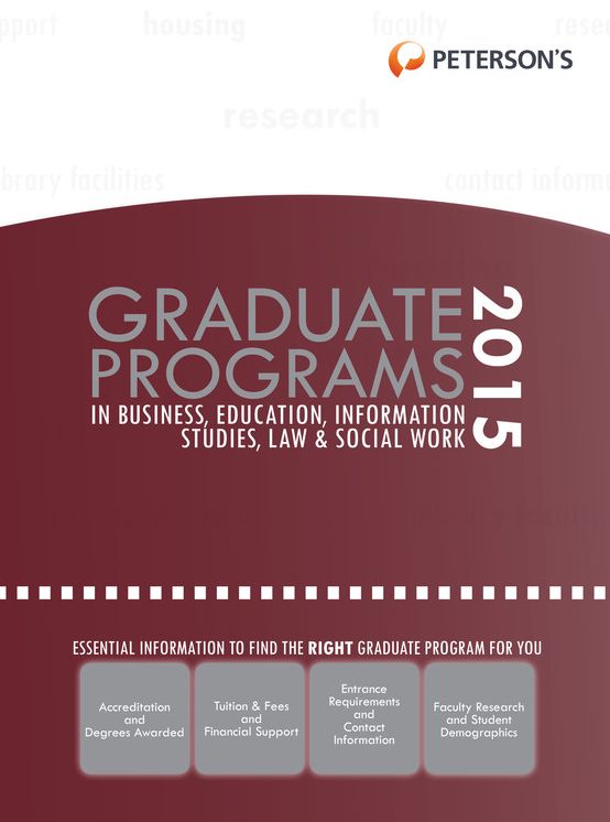 Graduate Programs in Business, Education, Information Studies, Law & Social Work 2015