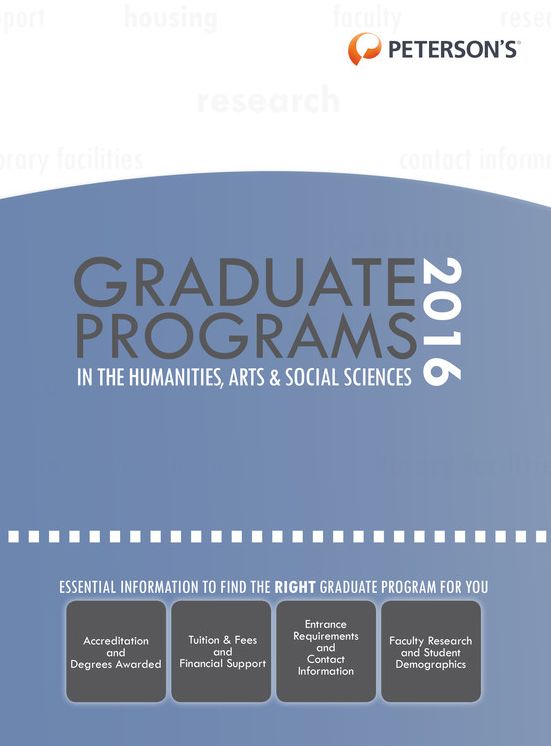 Graduate Programs in the Humanities, Arts & Social Sciences 2016
