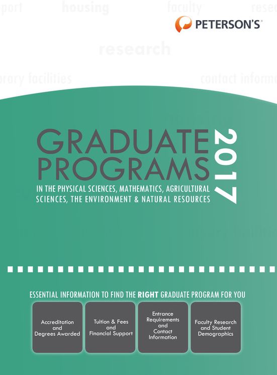 Graduate Programs in Physical Sciences, Mathematics, Agricultural Sciences, Environment & Natural Resources 2017