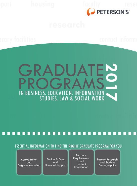 Graduate Programs in Business, Education, Information Studies, Law & Social Work 2017