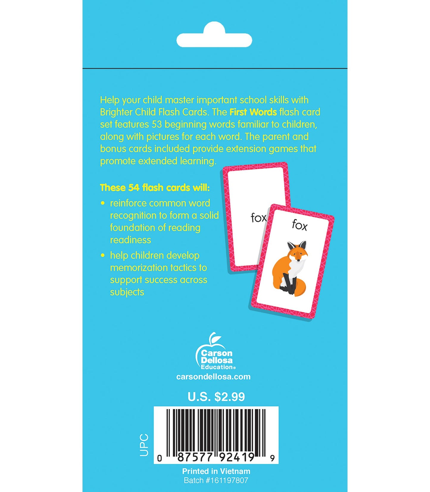 First Words (Brighter Child Flash Cards Series)